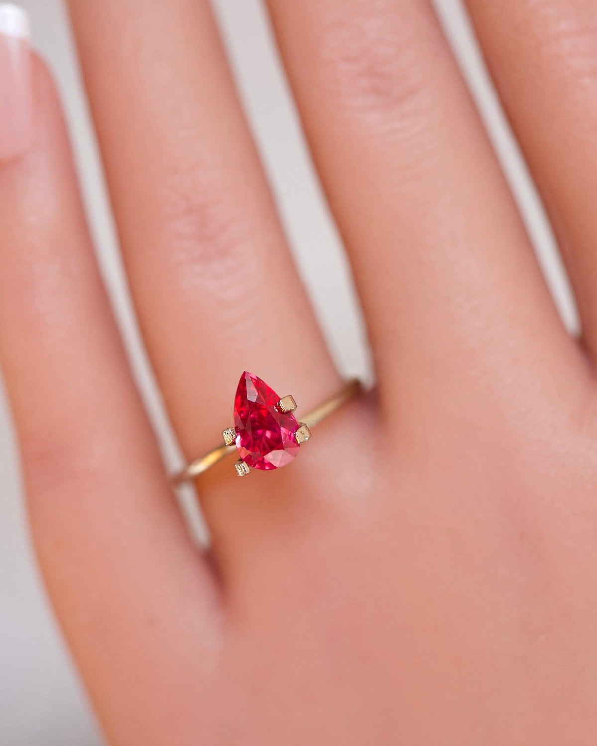 2.00 ct Purplish Red Ruby GIA Certified Unheated Pear Cut Gem