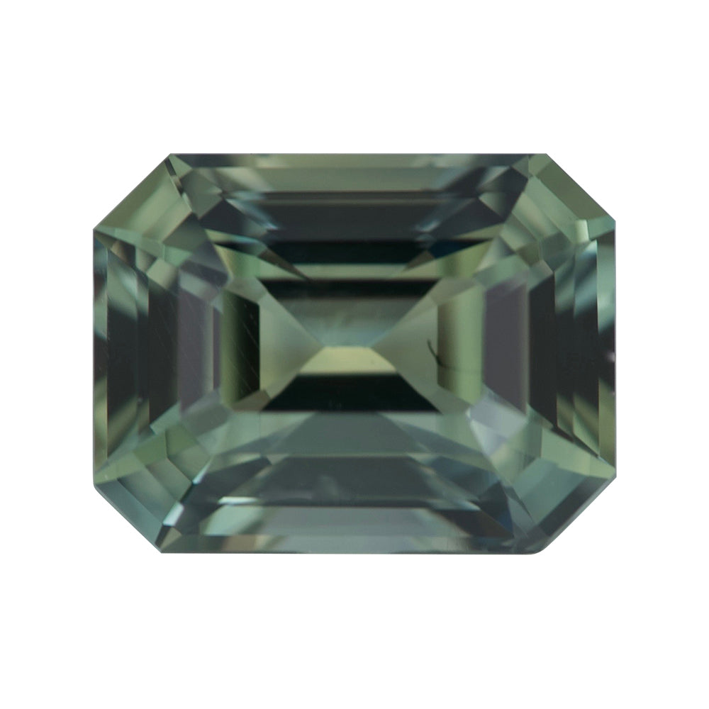 1.24 ct unheated Green Emerald Cut Madagascar Sapphire Gem