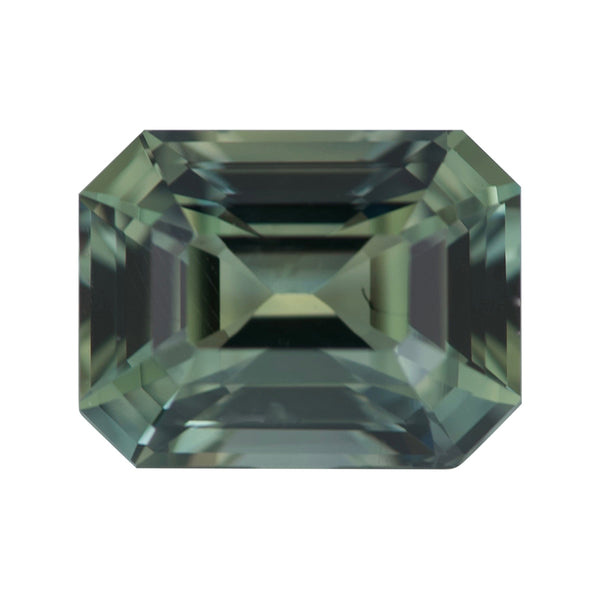1.24 ct unheated Green Emerald Cut Madagascar Sapphire Gem