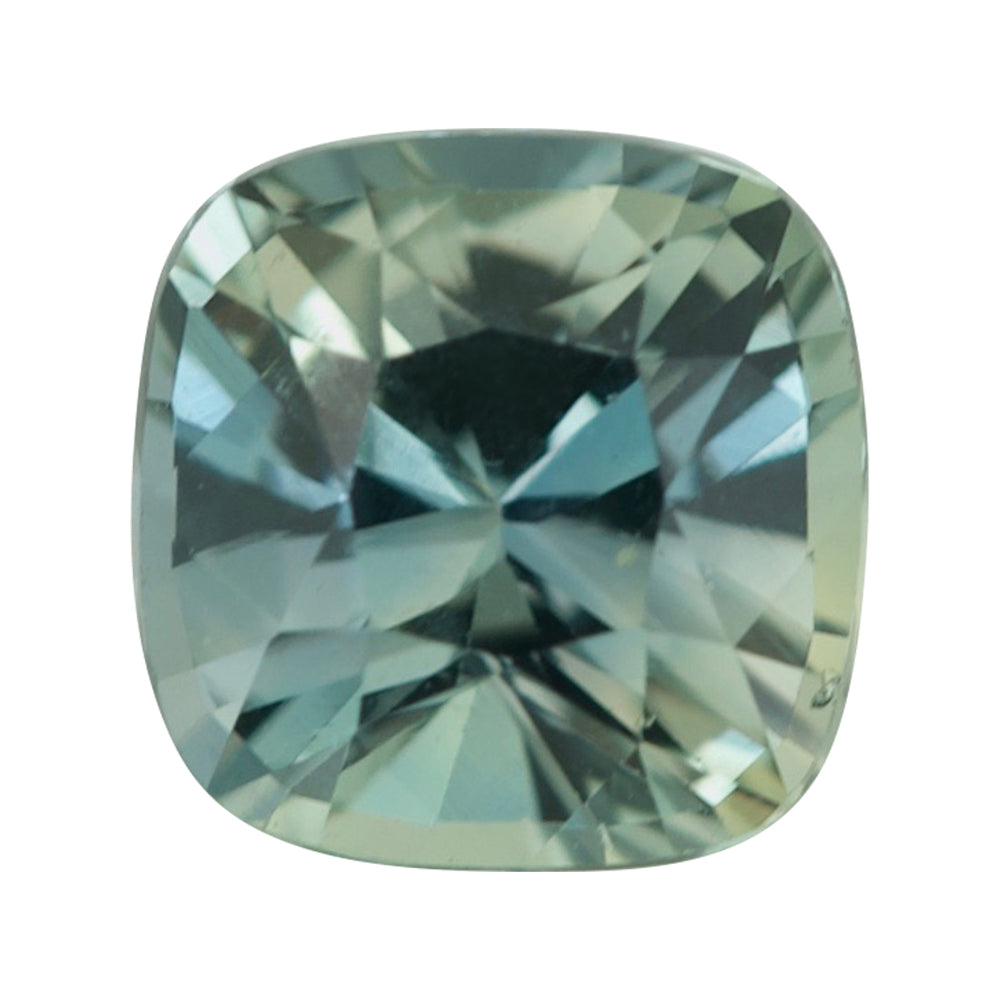1.51 ct Bluish Green Square Cushion Madagascar Sapphire Unheated Gemstone