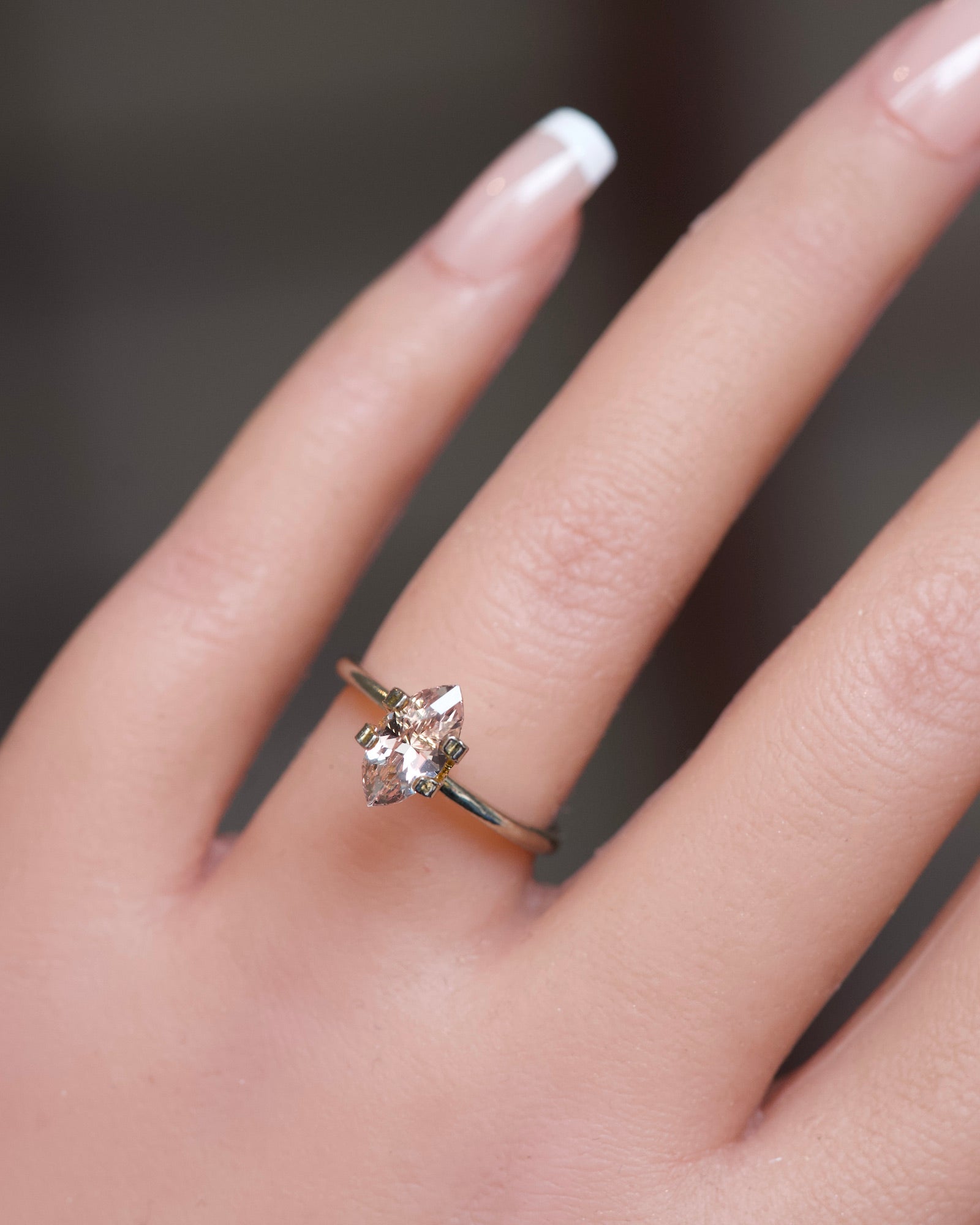 unheated Marquise cut peach Madagascar Sapphire