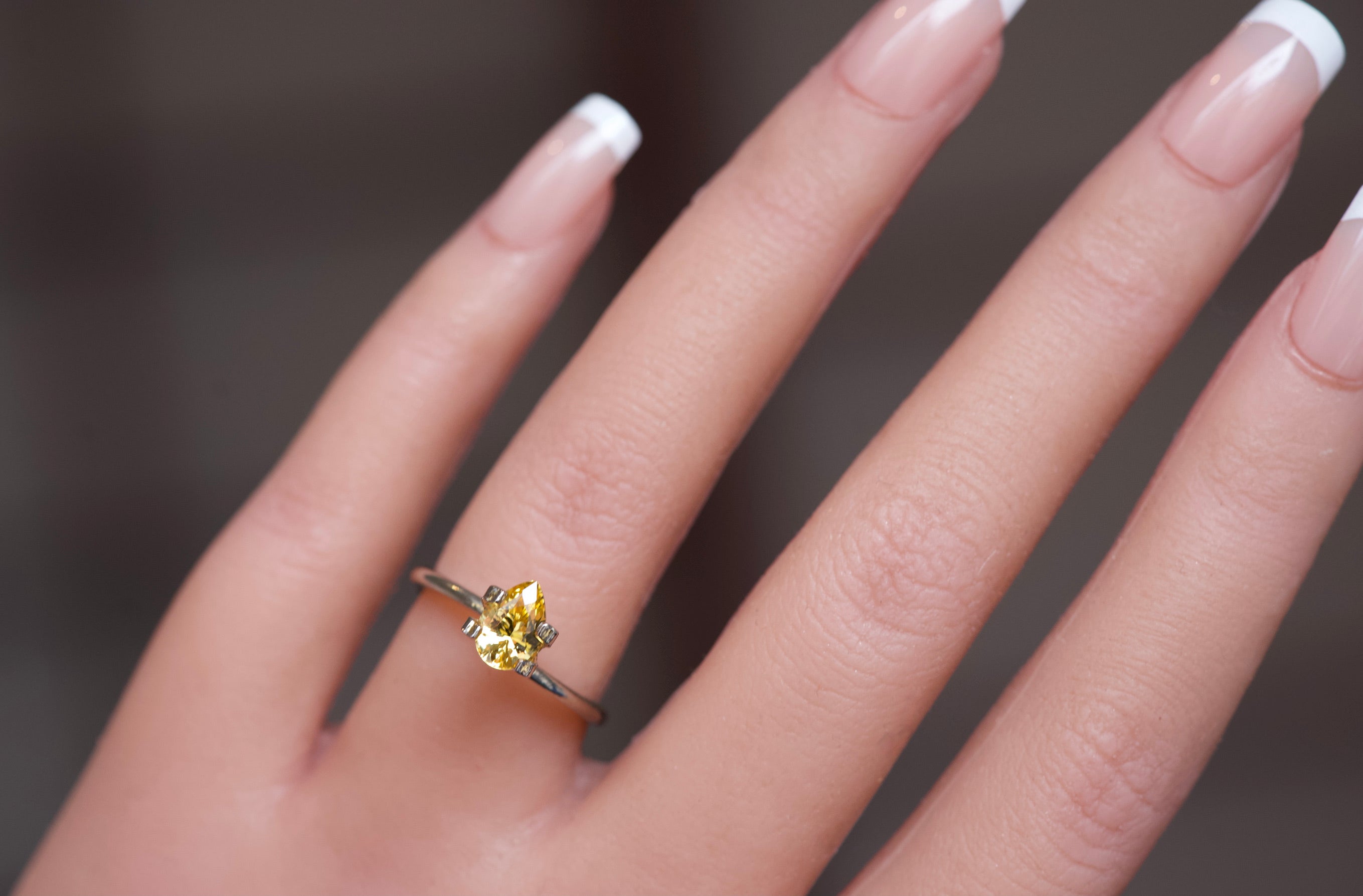 Pear cut unheated yellow Sapphire