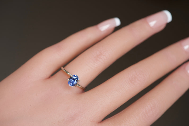 1.56 ct Blue Oval Ceylon Sapphire Heated Gemstone