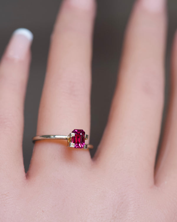 1.07 ct Purplish Pink Emerald Cut Madagascar Sapphire Heated Gem