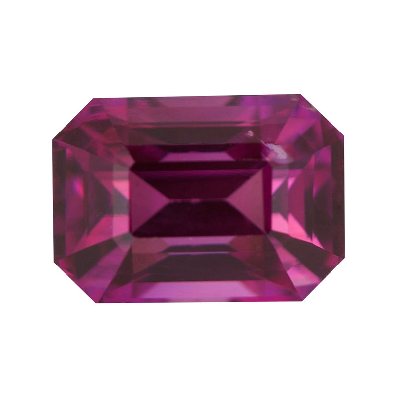 1.07 ct Purplish Pink Emerald Cut Madagascar Sapphire Heated Gem