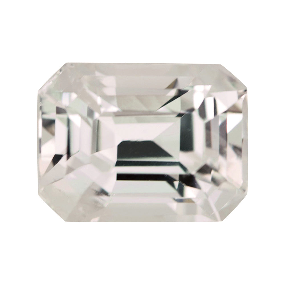 2.56 ct Colourless Emerald Cut Ceylon Sapphire Heated Gemstone