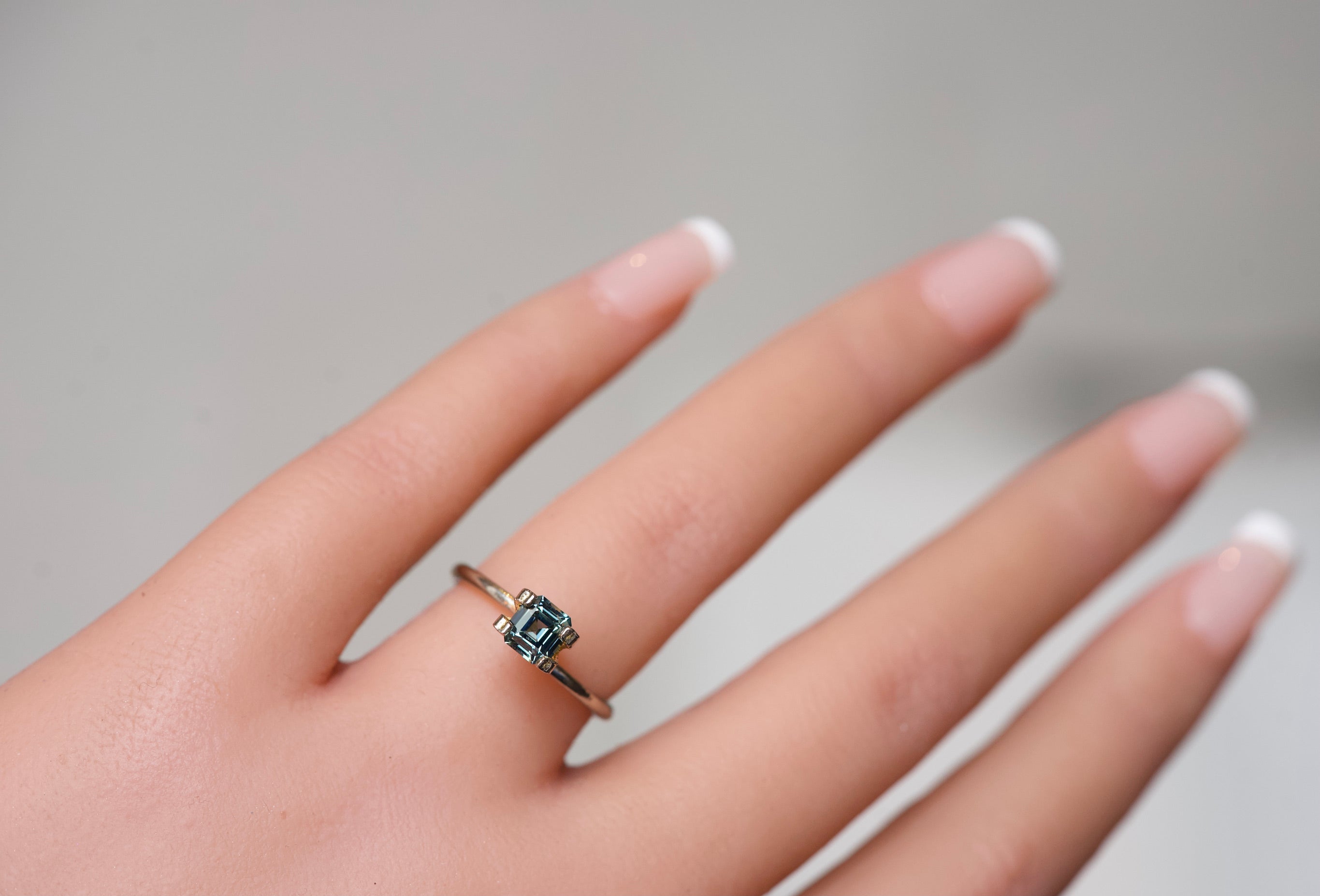 0.85-carat Square Emerald Cut green Sapphire gemstone