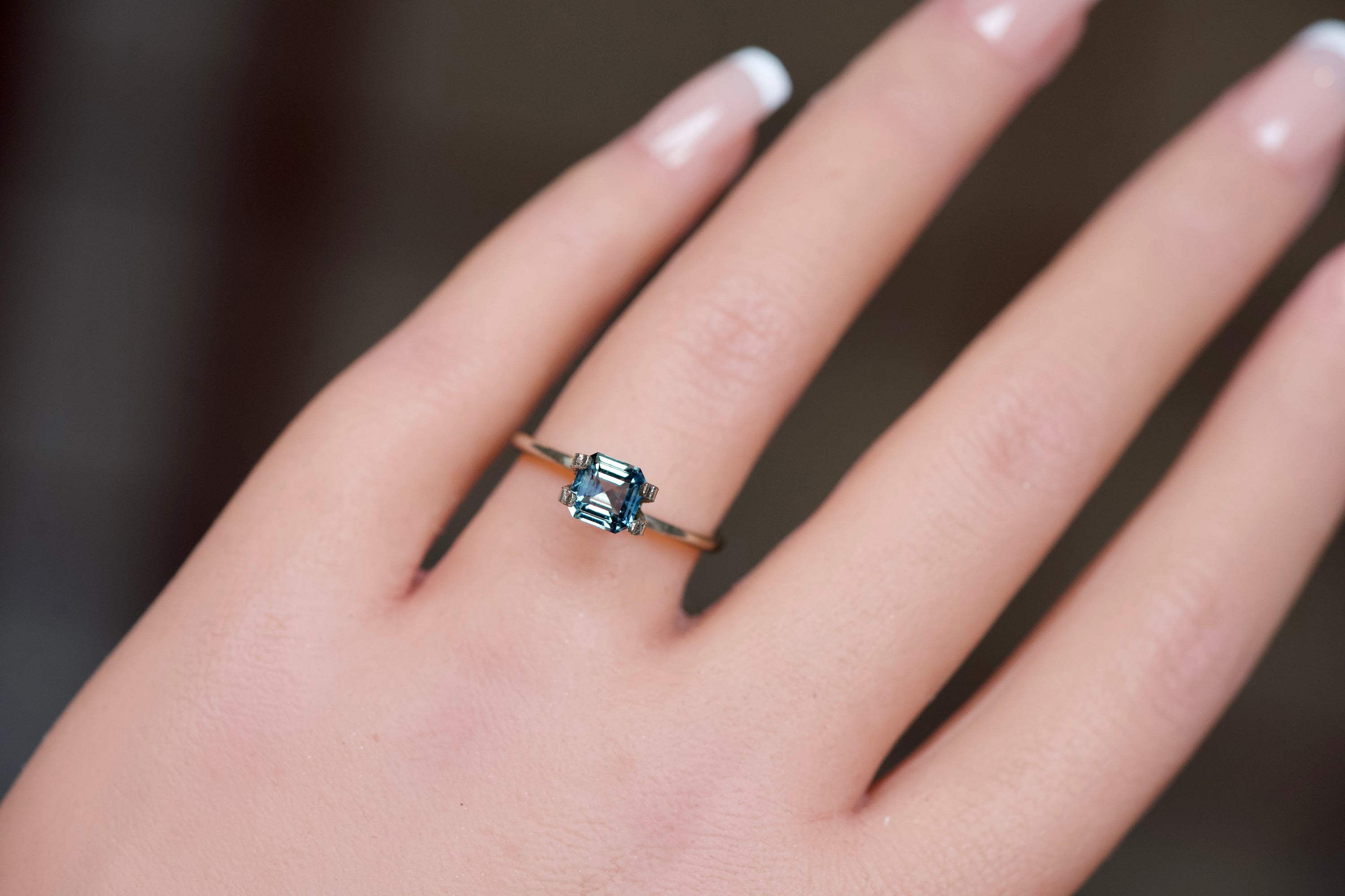 Square Emerald Cut green Madagascar Sapphire