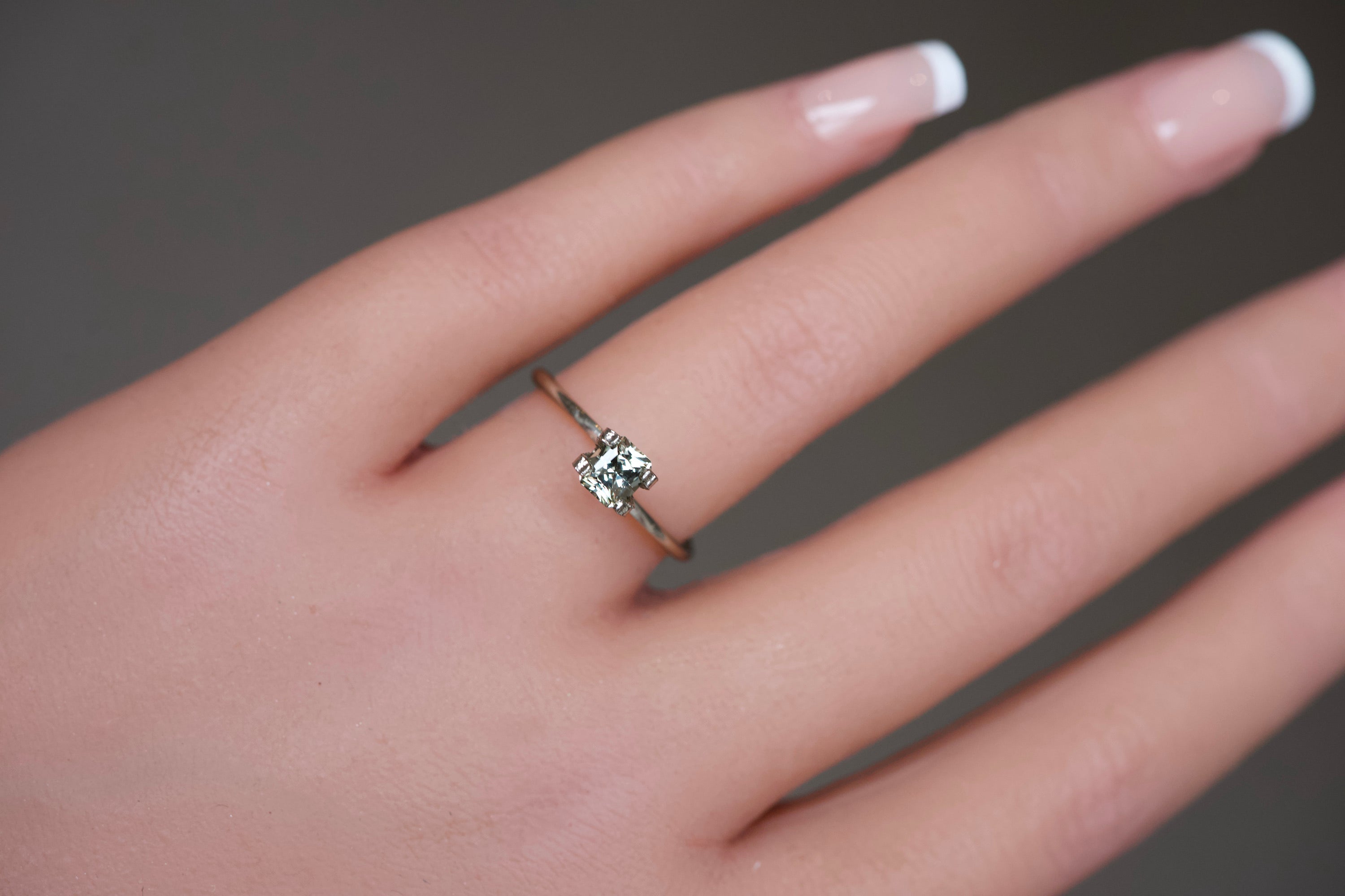 Radiant Cut Yellowish Green Sapphire gemstone
