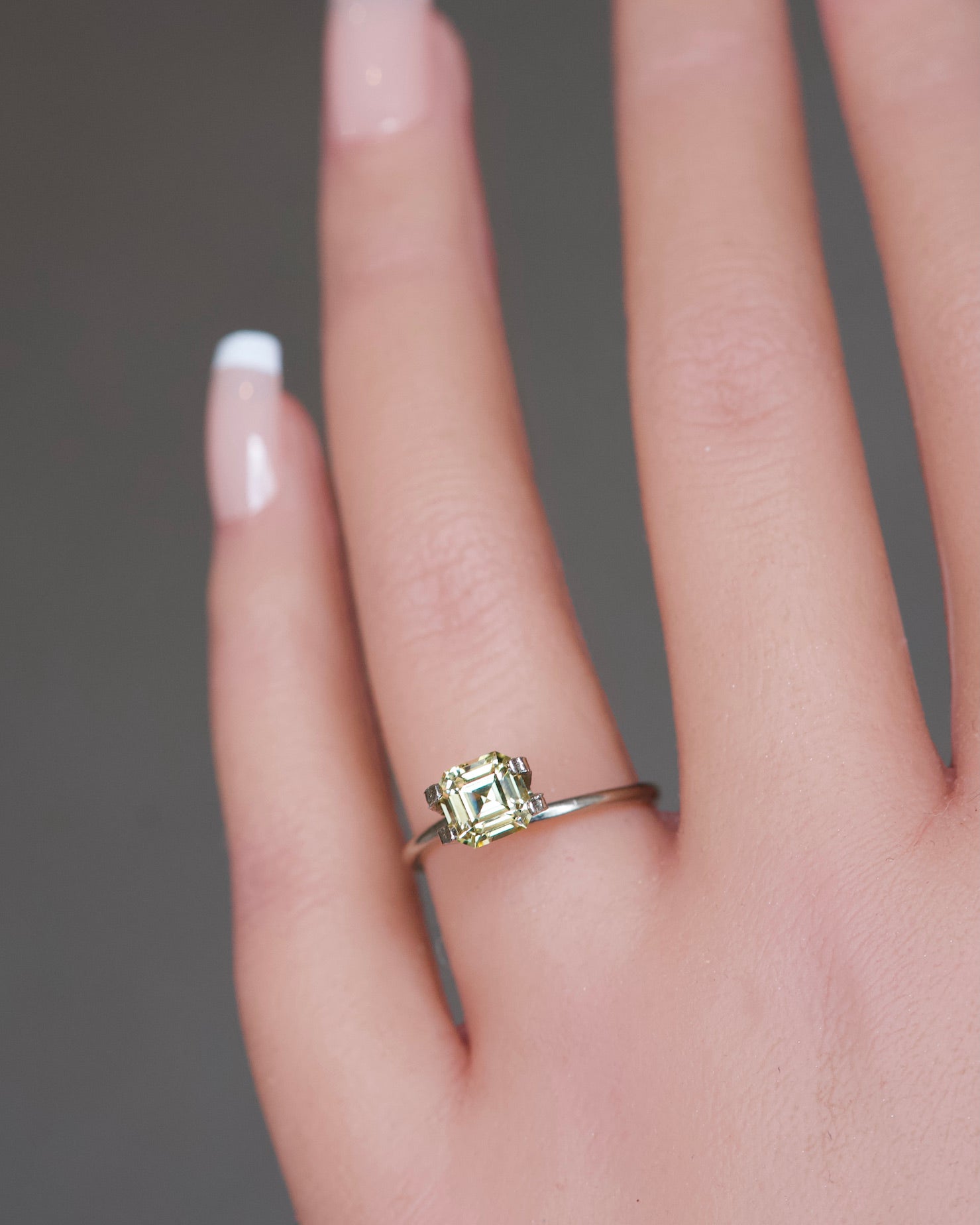 Yellow Square Emerald Cut Sapphire Gemstone