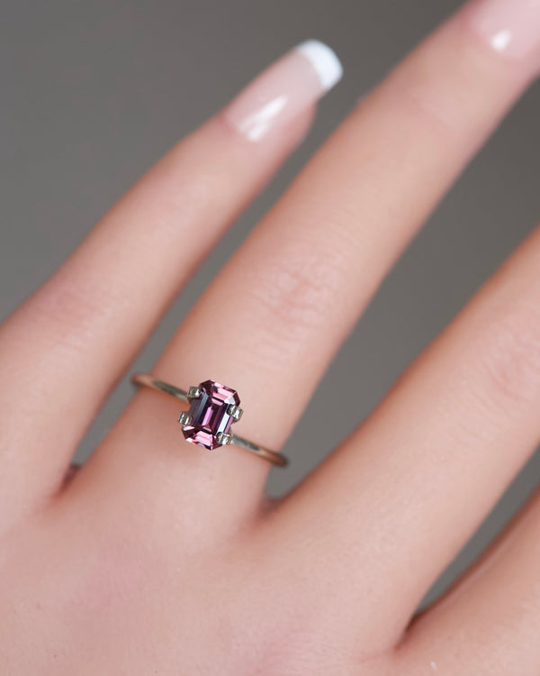 Emerald Cut Pinkish Brown Madagascar Sapphire