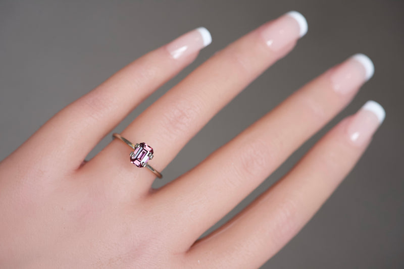 1.02 ct Pinkish Brown Emerald Cut