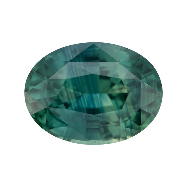 1.55 ct Bluish Green Oval Madagascar Sapphire Heated Gem