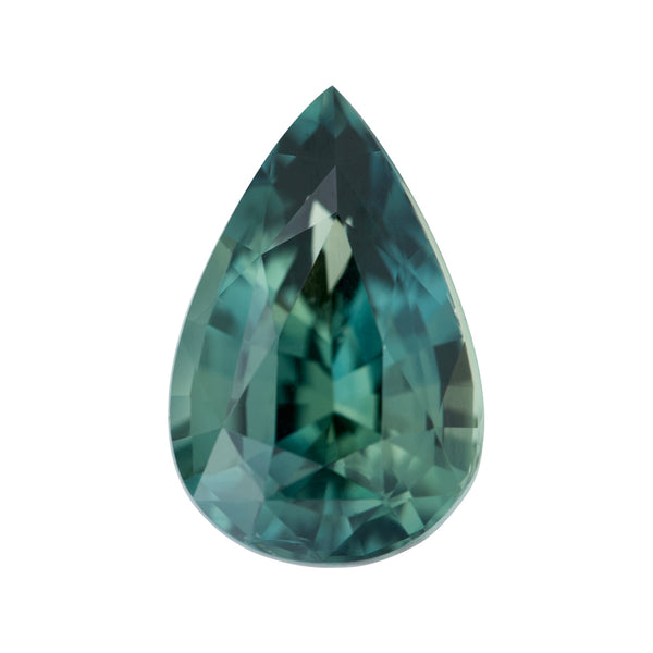 2.03 ct Bluish Green Pear Madagascar Sapphire Heated Gem