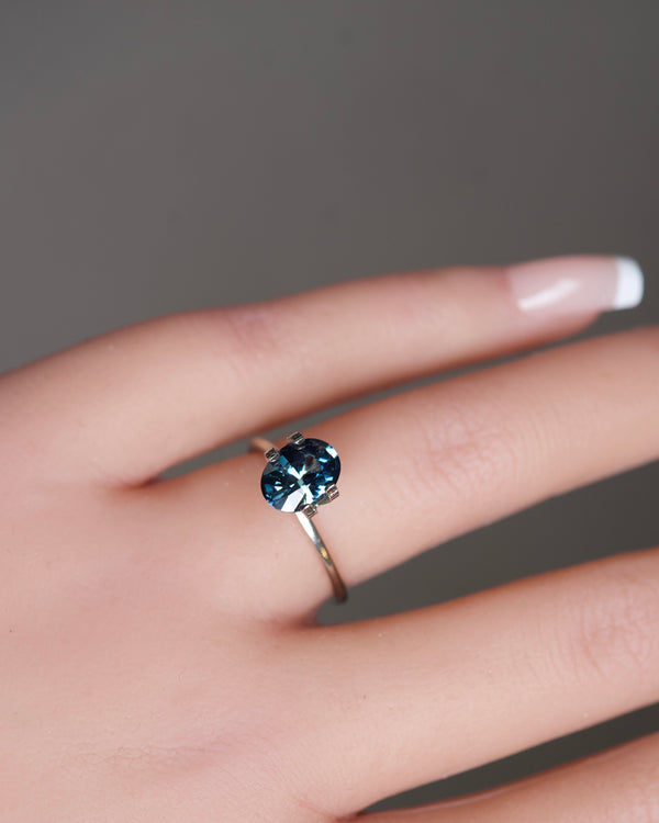 2.18 ct Teal Oval Madagascar Sapphire Unheated Gem