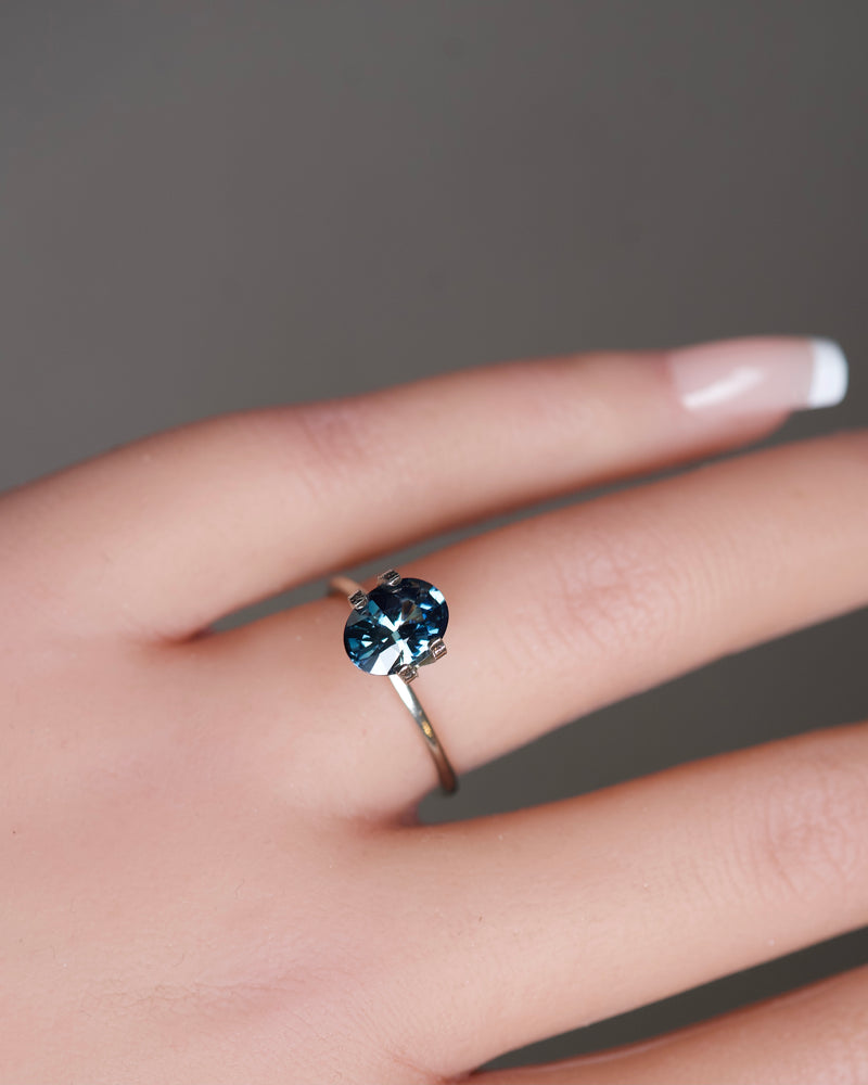 2.18 ct Teal Oval Madagascar Sapphire Unheated Gem