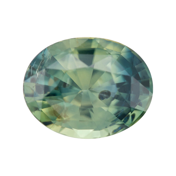 Bluish Green Oval Madagascar Sapphire Unheated Gemstone