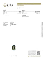 4.02 ct Olive Green Emerald Cut Madagascar Sapphire Unheated GIA Gem