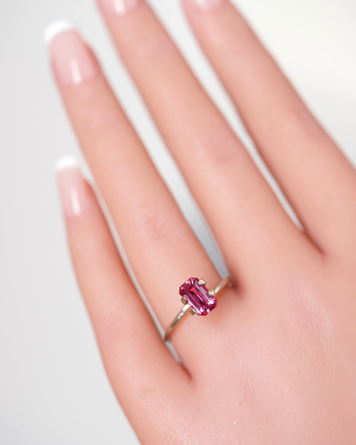 1.95 ct Vivid Raspberry pink Sapphire GIA Certified Heated Emerald Cut Gemstone