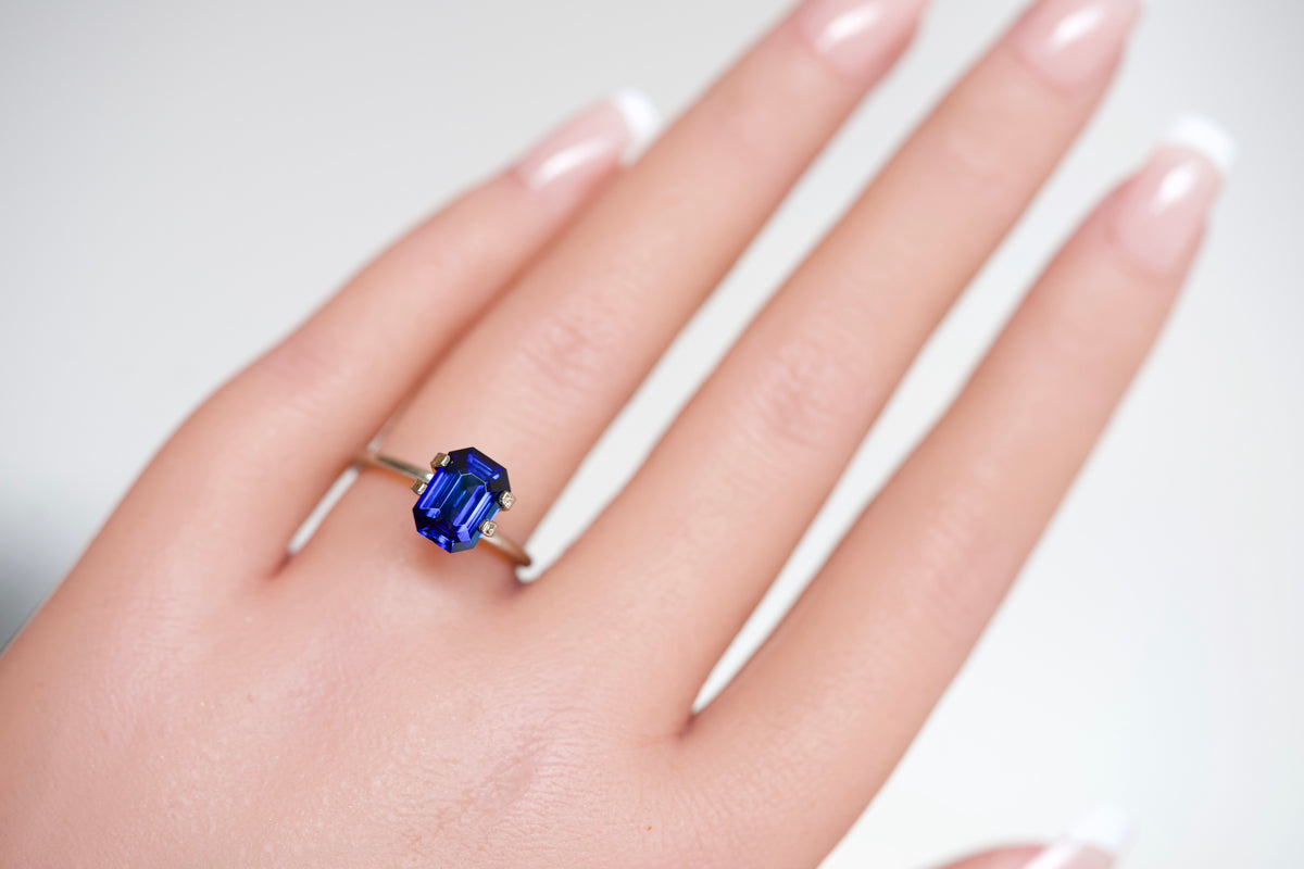 3.18 ct Deep Blue - Royal Blue Sapphire GIA Certified Heated Emerald Cut Gem