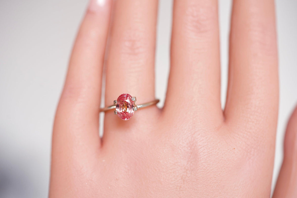 2.17 ct Pinkish Orange Padparadscha Sapphire GIA Certified Heated Oval Cut Gemstone