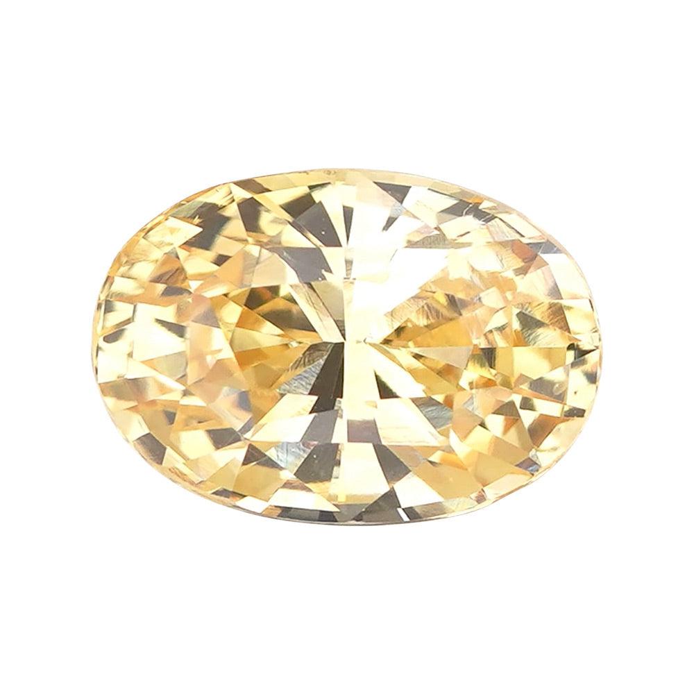 3.91 ct Champagne Yellow Sapphire GIA Certified Unheated Oval Cut Gemstone