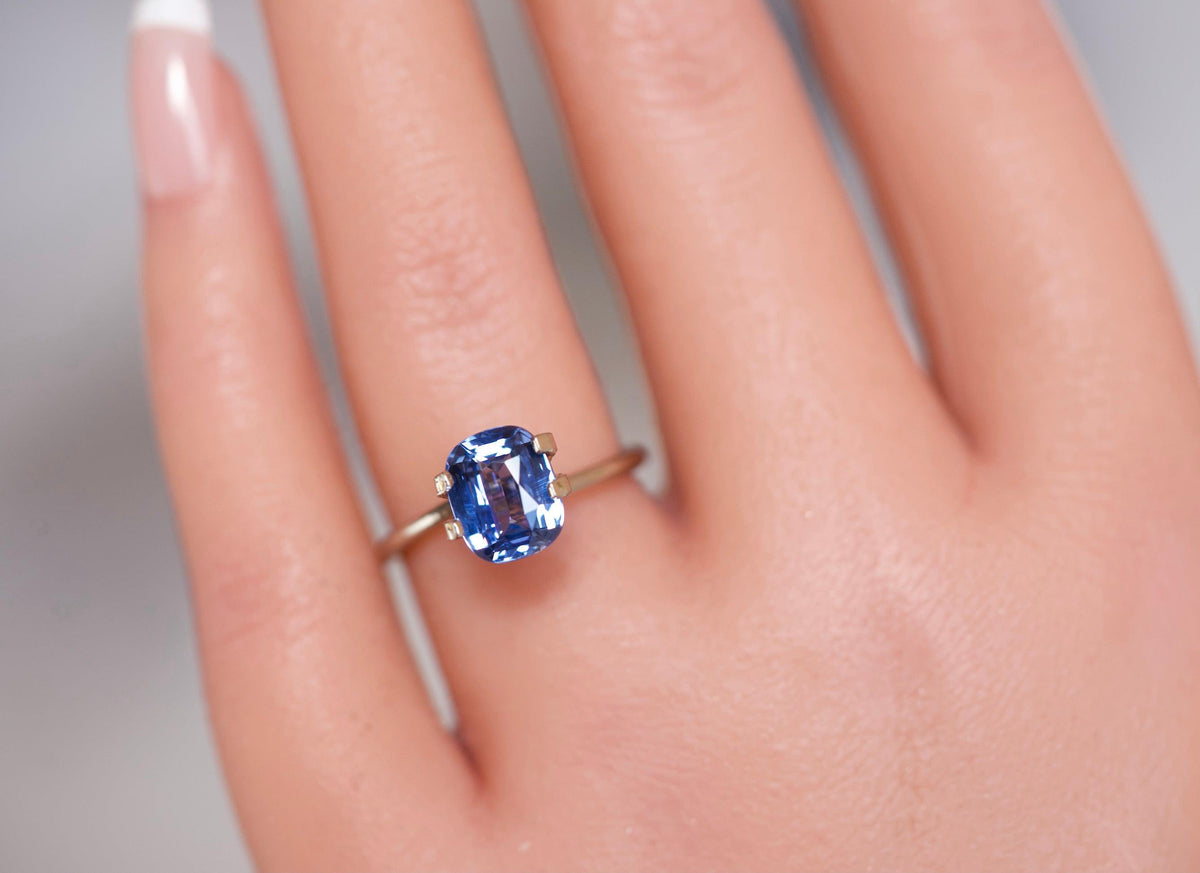 2.58 ct Vivid Medium Blue Sapphire GIA Certified Unheated Cushion Cut Gemstone