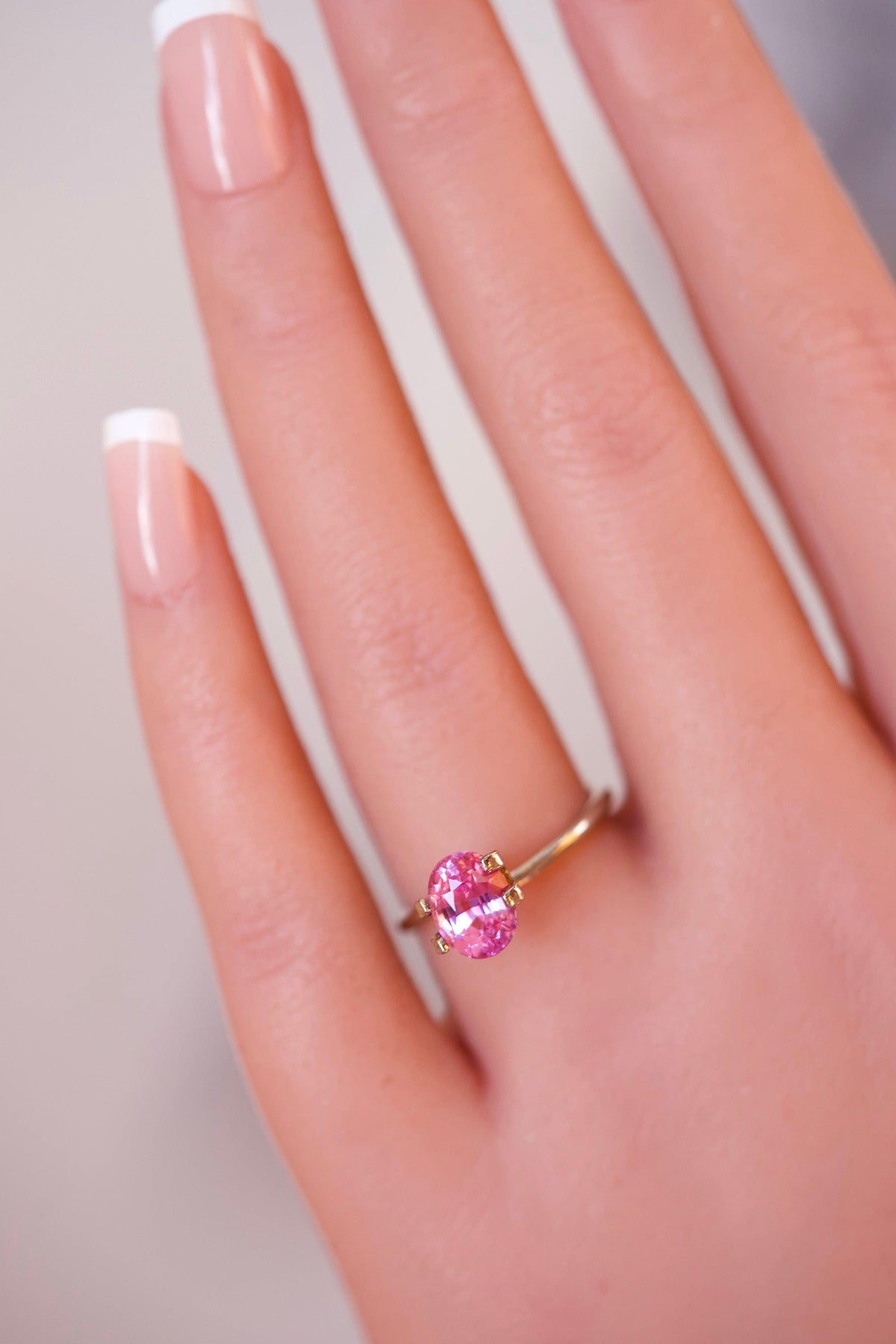 2.58 ct Vivid Pink Sapphire GIA Certified Unheated Oval Cut Gemstone