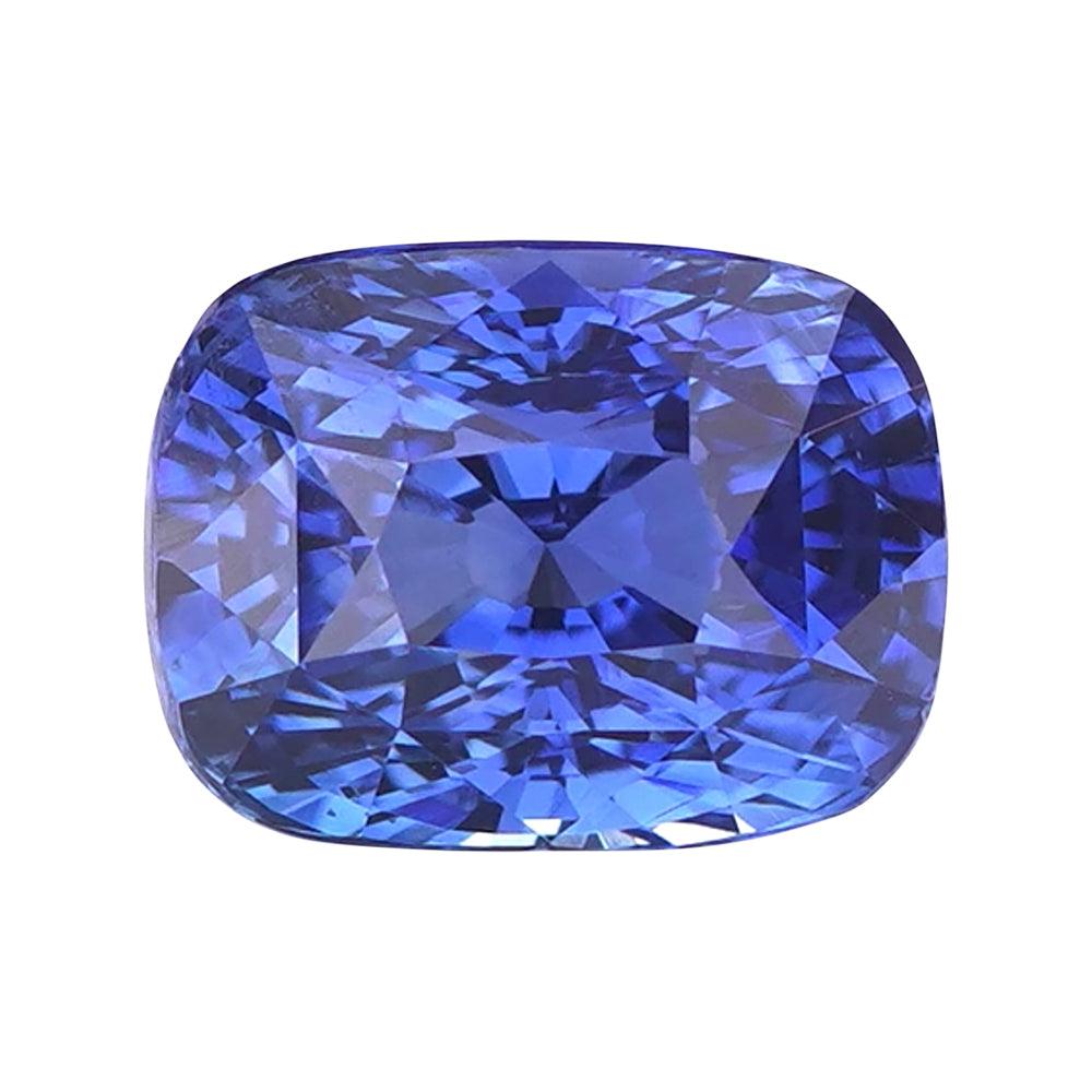 3.23 ct Intense Cornflower Blue Sapphire GIA Certified Unheated Cushion Cut Gem