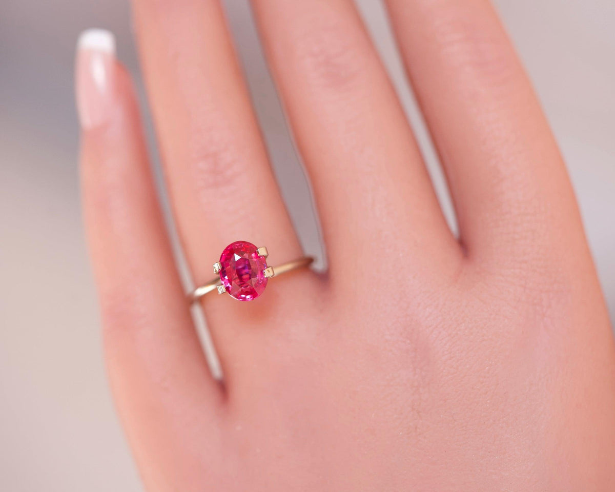 2.05 ct Intense Pink Sapphire GIA Certified Unheated Oval Cut Gemstone