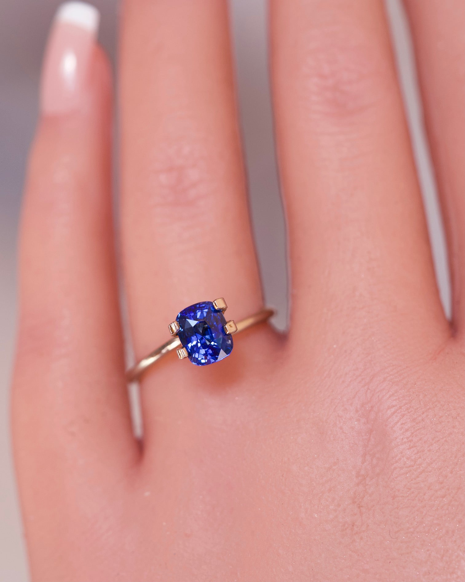 2.04 ct Intense Cornflower Blue Sapphire GIA Certified Unheated Cushion Cut Gemstone
