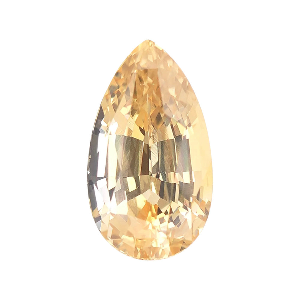 3.56 ct Peach Sapphire GIA Certified Unheated Pear Cut Gemstone