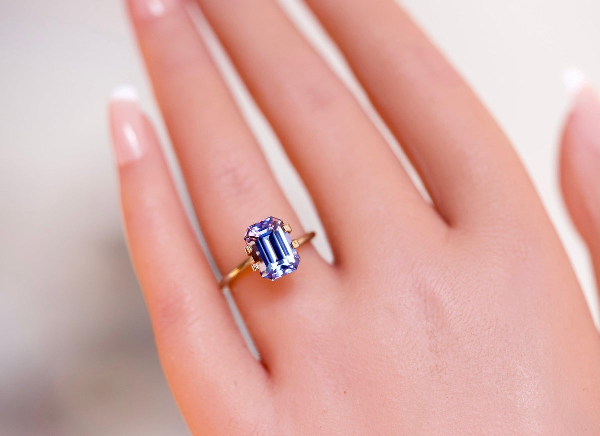 4.13 ct Midnight Navy Sapphire GIA Certified Unheated Emerald  Cut Gem