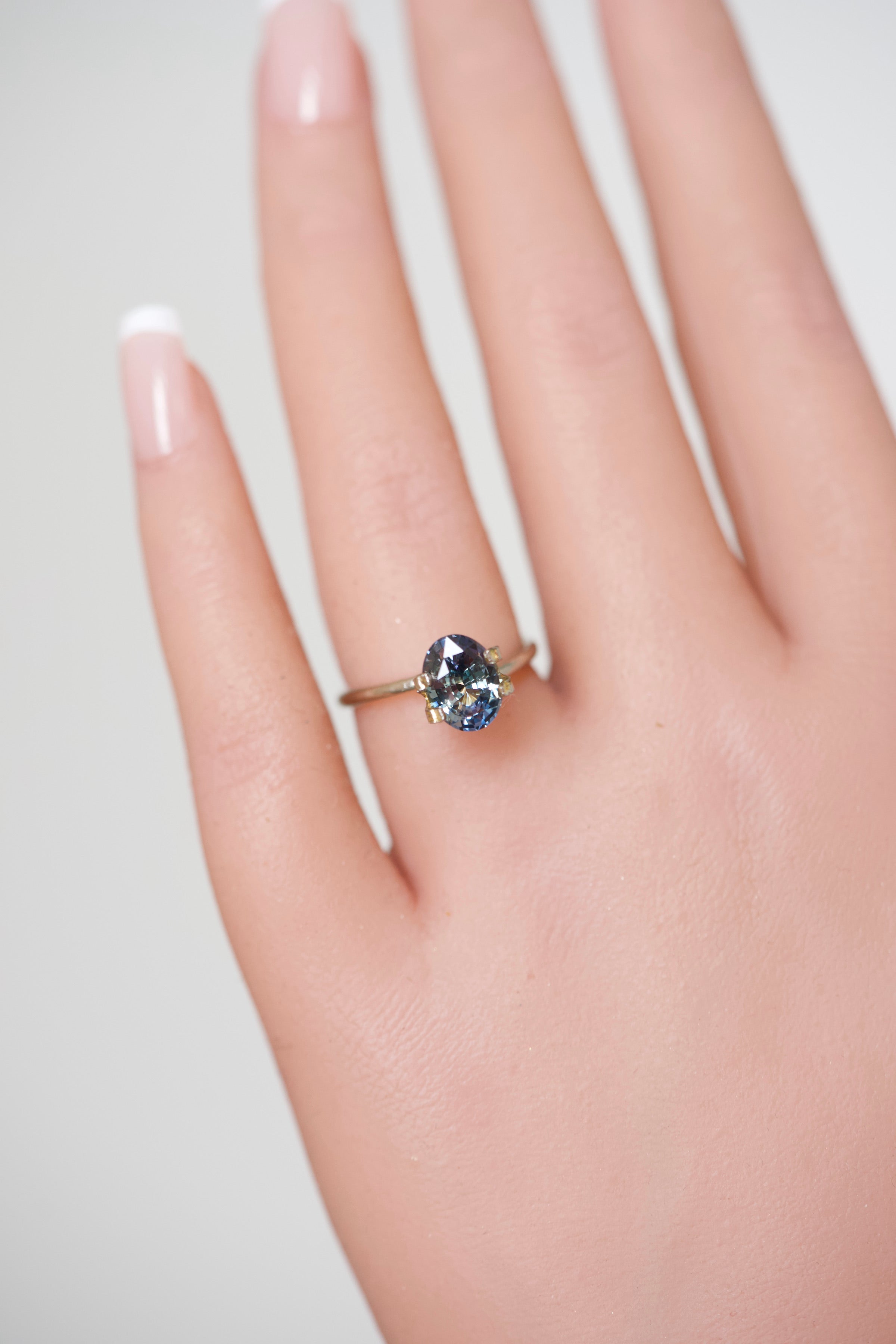 2.17 ct Greenish Blue Sapphire Oval Cut Unheated Gemstone
