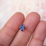 STARLET Blue Sapphire Stud Earrings 9k Yellow Gold
