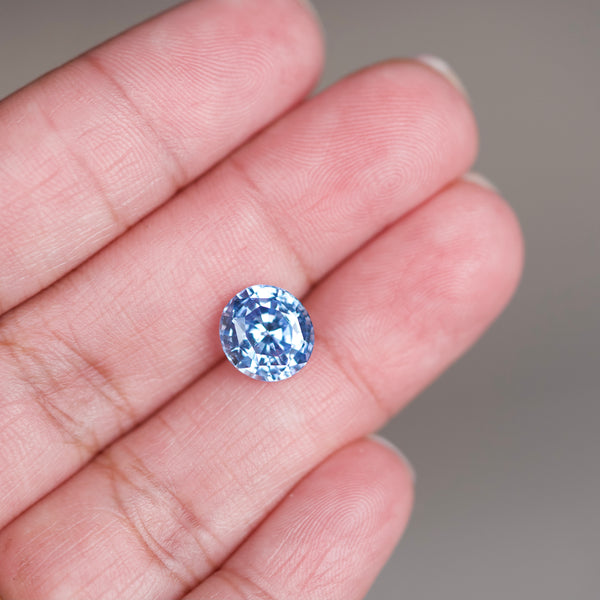 3.61 ct Vivid Sky Blue Sapphire Ovalish GIA Certified Unheated Gems