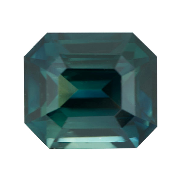2.03 ct Bluish Green Emerald Cut Madagascar Sapphire