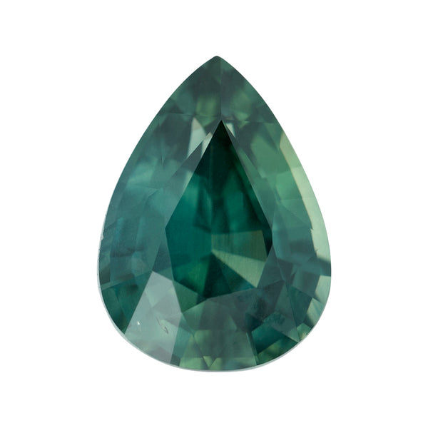 1.52 ct Bluish Green Pear Madagascar Sapphire Heated Gem