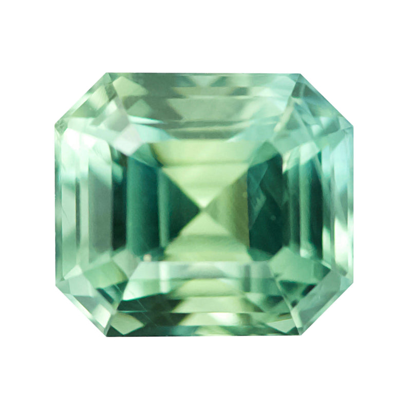 2.26 ct Green Sapphire Emerald Cut Natural Heated