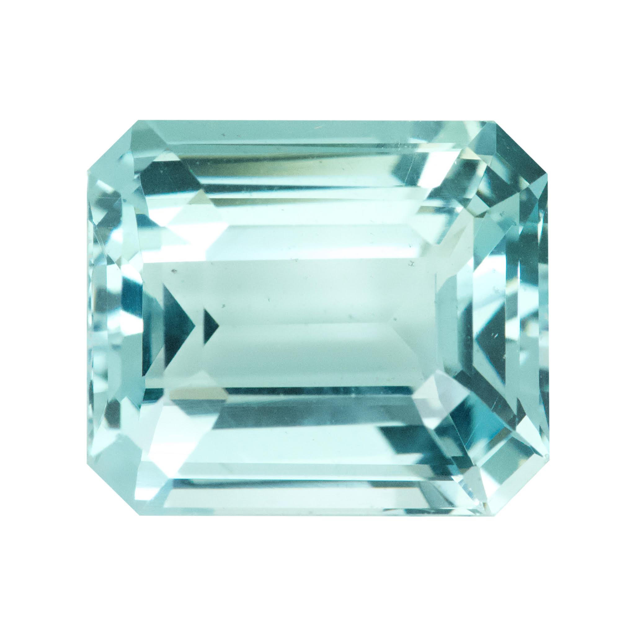 6.02 ct Aquamarine Lite Green Emerald Cut Natural Gemstones
