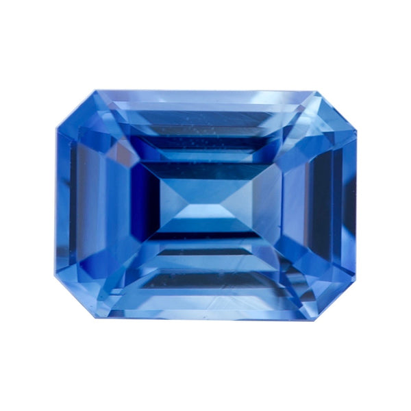 Blue Emerald Cut Ceylon Sapphire Unheated Gem