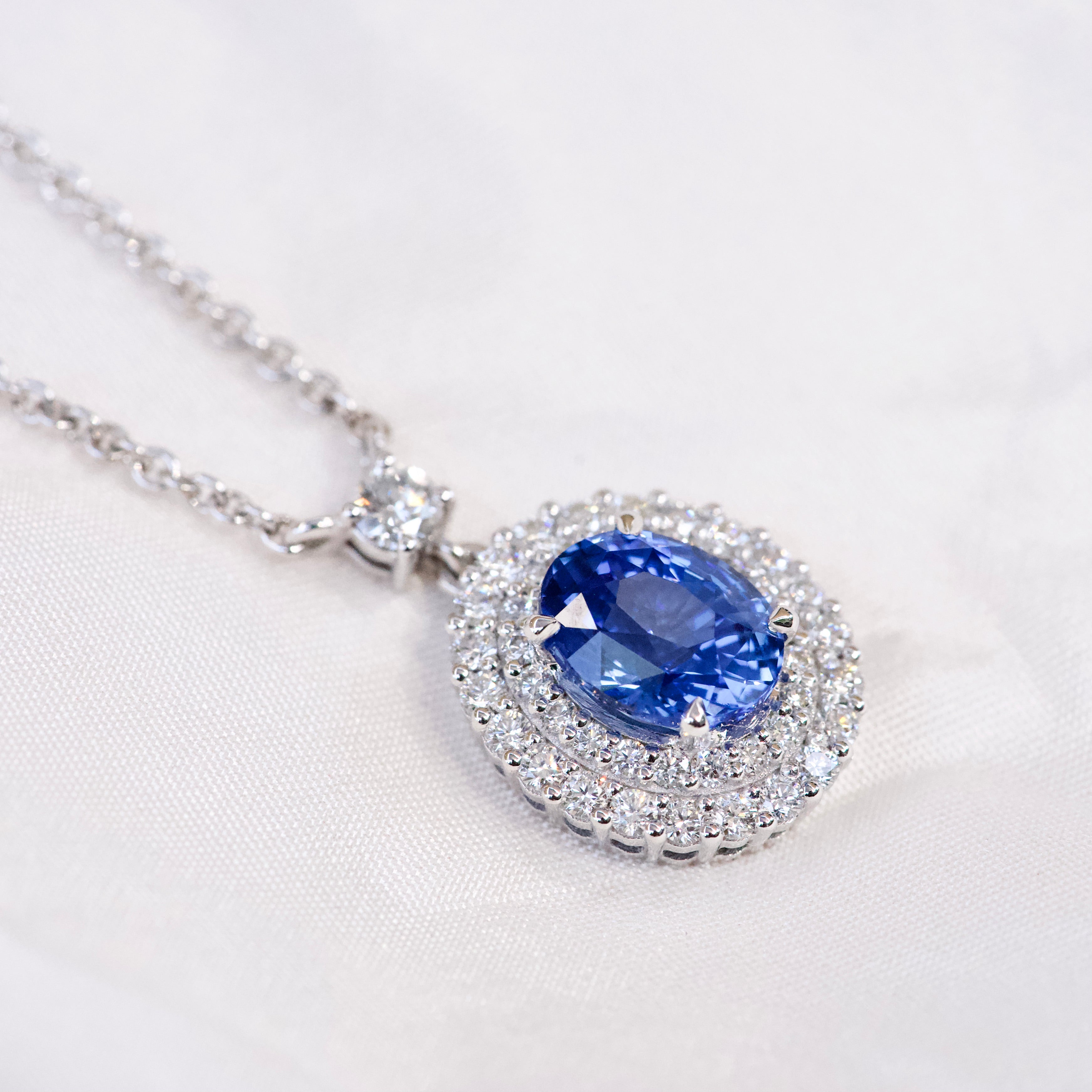 blue sapphire custom made necklace