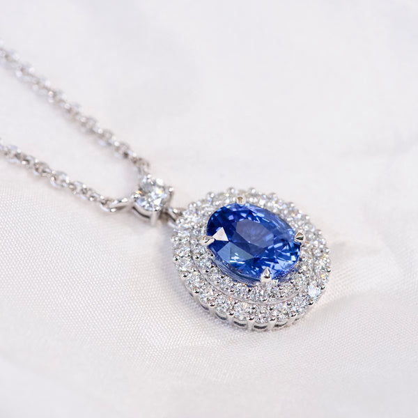 blue sapphire custom made necklace