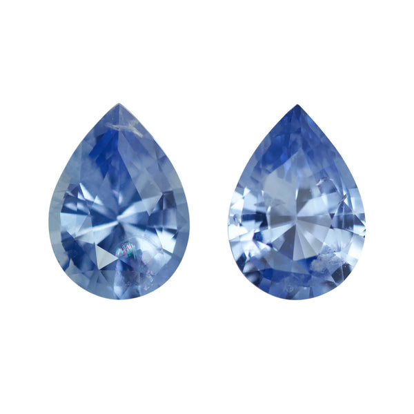 1.65 ctw Light Blue Sapphire Pear Pair Natural Heated Ceylon