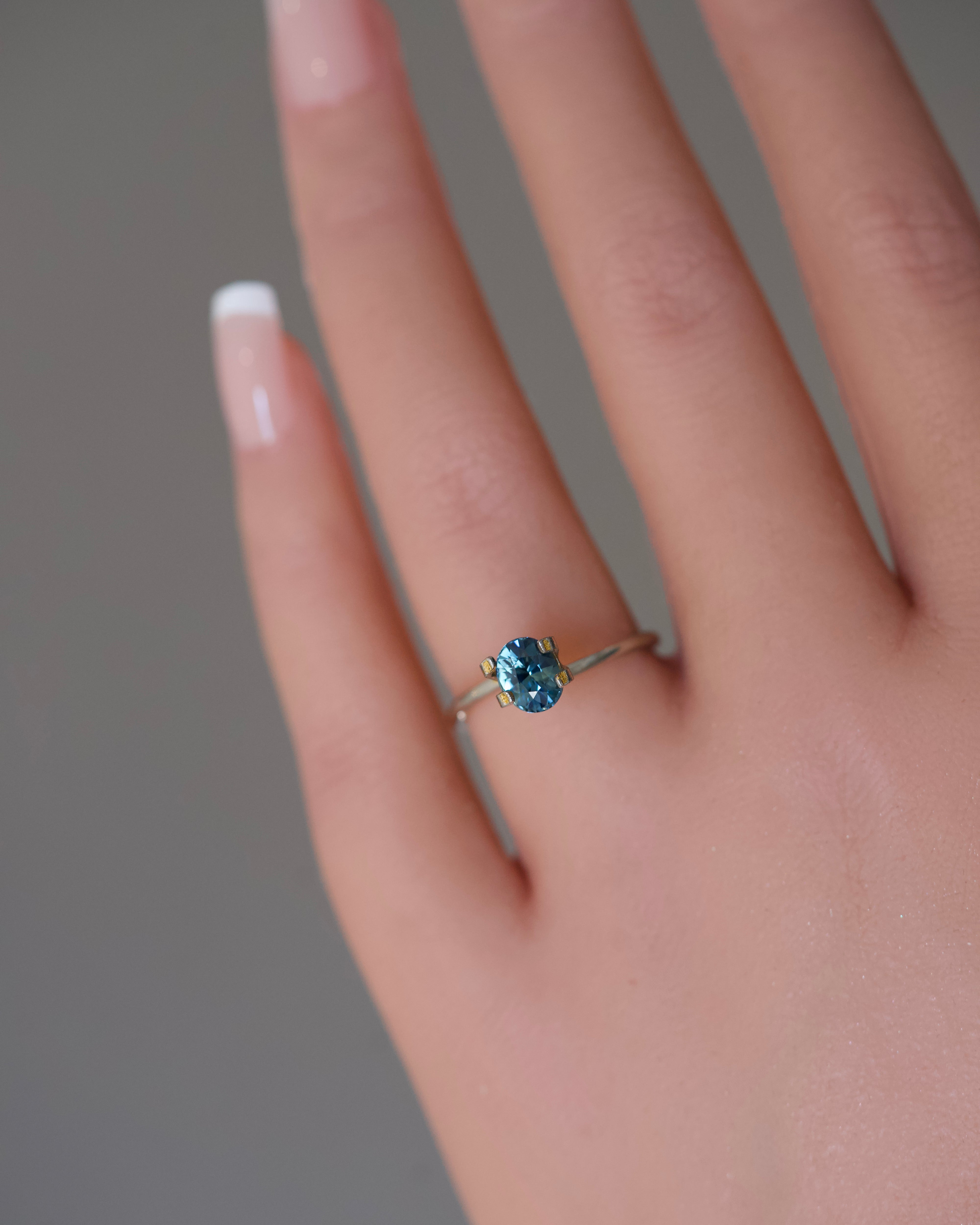 bluish green 1.16ct unheated madagascar sapphire