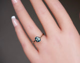 1.64 ct unheated bluish green sapphire gemstone