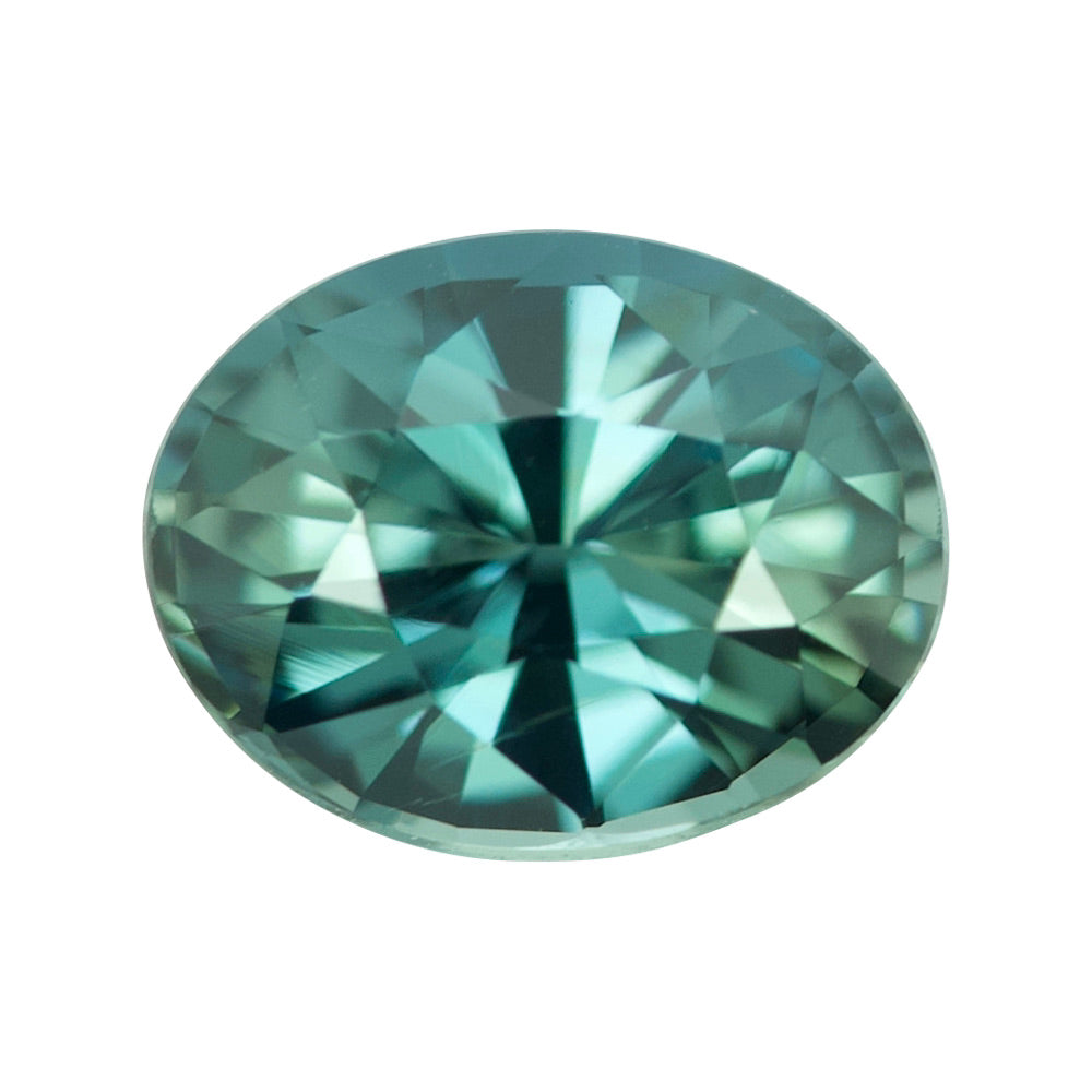 bluish green sapphire oval mixed cut madagascar 1.27ct