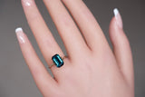4.56 carat Teal Emerald Cut Madagascar Sapphire
