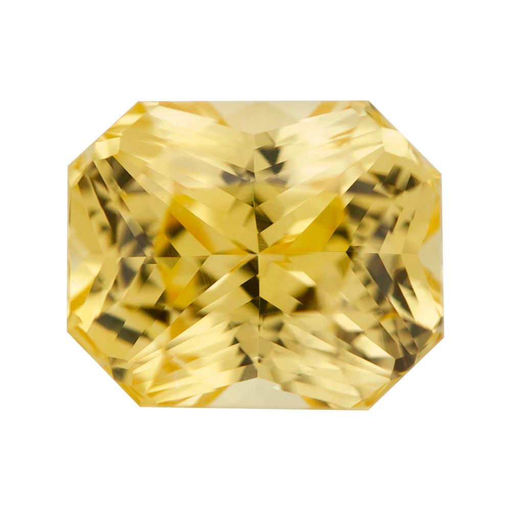 Yellow Radiant Cut Ceylon Sapphire Unheated Gemstone