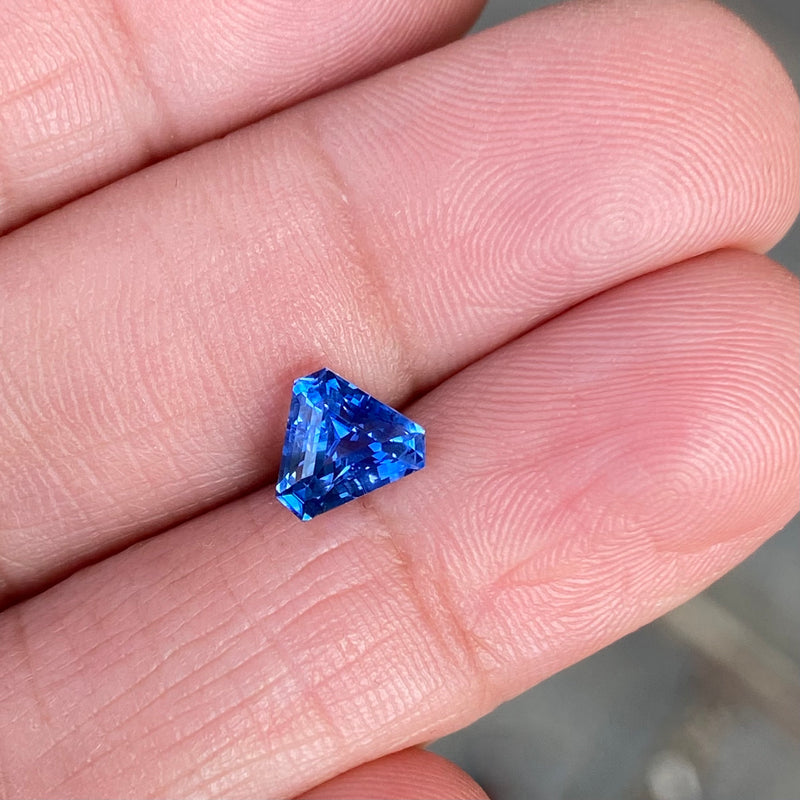 1.25 ct Ceylon Blue Sapphire  Triangular Shield Cut Unheated